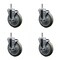 Service Caster 5'' Gray Poly Swivel 7/16'' Grip Ring Stem Caster Set with Brake, 4PK SCC-GR20S514-PPUB-TLB-716138-4 - alternate 1